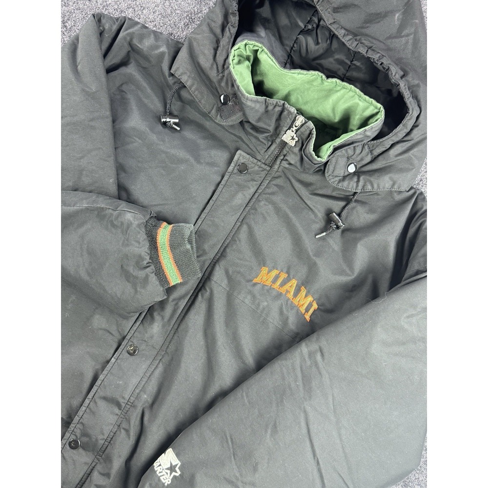 Vintage Starter Miami Hurricanes Jacket Large Hooded 90s
